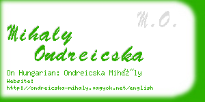 mihaly ondreicska business card